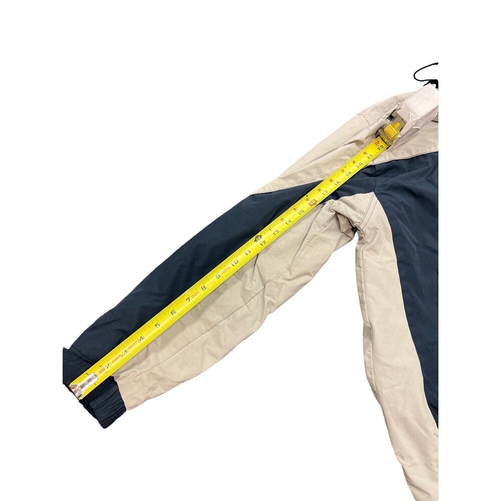 Yellowstone Blue Beige Long Sleeve Hooded Full Zip Windbreaker Jacket - Picture 5 of 10